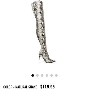 STEVE MADDEN DOMINIQUE SNAKE PRINT THIGHHIGH BOOTS
